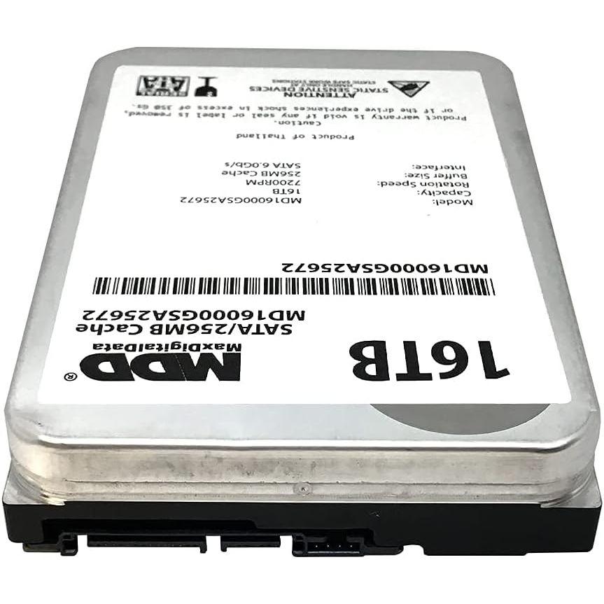 MaxDigitalData (MD16000GSA25672) 16TB 7200RPM SATA 6Gb/s 256MB キャッシュ 3.5インチ 内蔵デスクトップハードドライブ