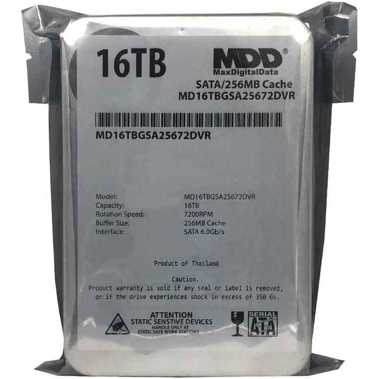MDD 16TB 7200RPM 256MB キャッシュ SATA 6.0Gb/s 3.5インチ 内蔵ハードドライブ 監視ストレージ用 (MD16TGSA25672DVR) (Renewed)