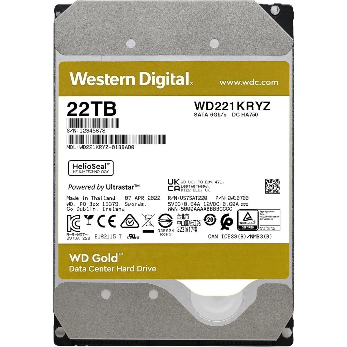WD221KRYZ [WD Gold (22TB 3.5インチ SATA 6G 7200rpm 512MB CMR)]