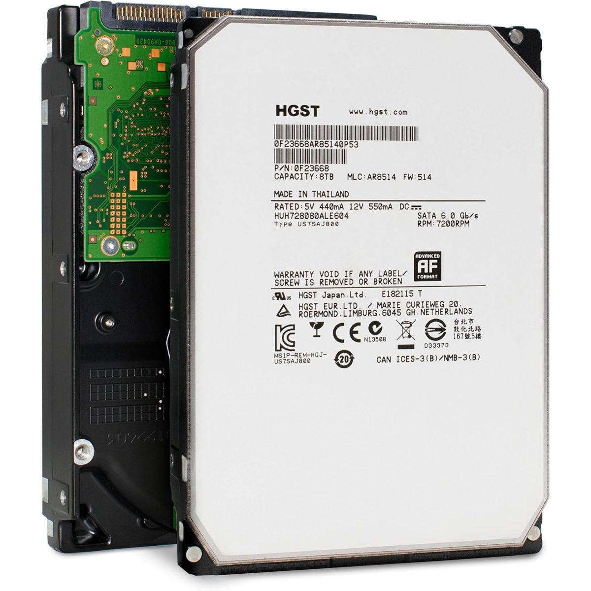 HGST (エイチジーエスティー) Ultrastar (ウルトラスター) He8 HDD HUH728080ALE604 8TB 7200RPM 128MBキャッシュ SATA 6.0Gb/s