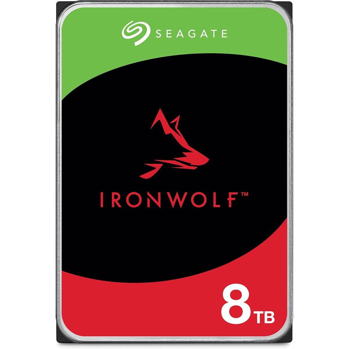 Seagate IronWolf 3.5" データ8TB 内蔵HDD(CMR) メカニカルハードデイスク 24時間稼動 PC NAS 用 RVセンサーST8000VN004