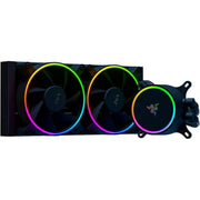 Razer レイザー Hanbo Chroma RGB AIO Liquid Cooler 240MM (aRGB Pump Cap) 静かで効率的な水冷クーラー 静かでパワフルな