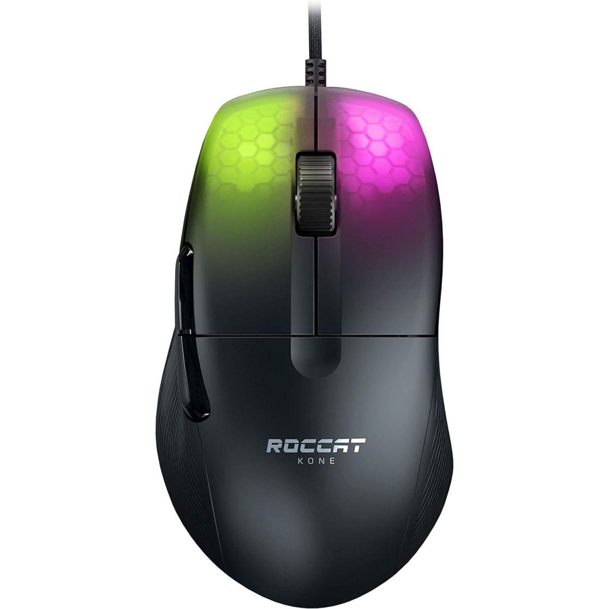 ROCCAT ゲーミングマウス Kone Pro 有線 ブラック/黒 光学式/19K/オプティカルスイッチ/サイドボタン/軽量66g/PTFE/Reflex/RGB ドイツデザイン 【日本正規代理店品】