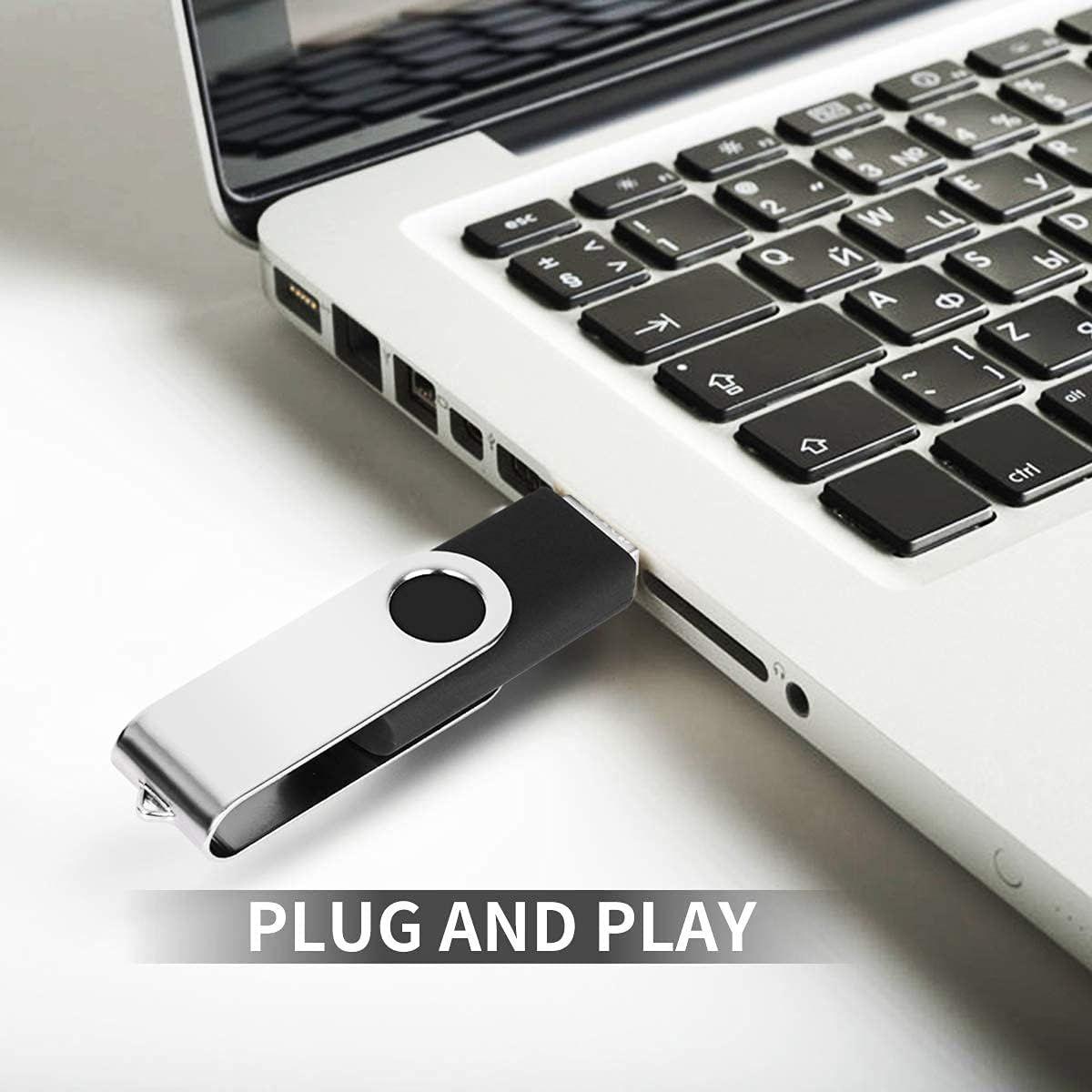 USBメモリ 4GB 100個セット EASTBULL フラッシュメモリー USB2.0 フラッシュドライブ 360° 回転式 小型メモリースティック (4GB, 100個セットブラック)