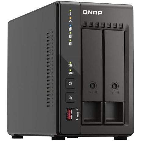 QNAP(キューナップ) TS-253E 2つの 2.5GbE 対応ポートと M.2 SSD キャッシュスロットを搭載 Intel Celeron クアッドコアプロセッサ採用のSMB向け 2ベイNAS
