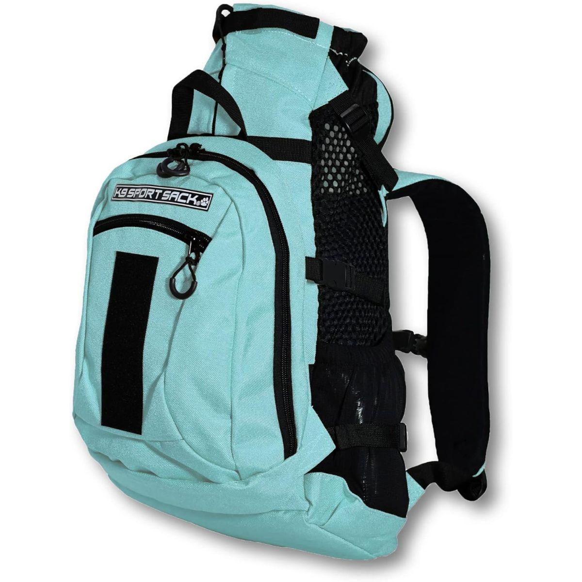 K9 Sport Sack (K9スポーツサック) | ペット 犬 小型・中型 キャリーバッグ バックパック | 収納バッグ付きの前向き 調節可能なバッグ | 通気性 獣医師の推奨(大、エアプラス - サマーミント)