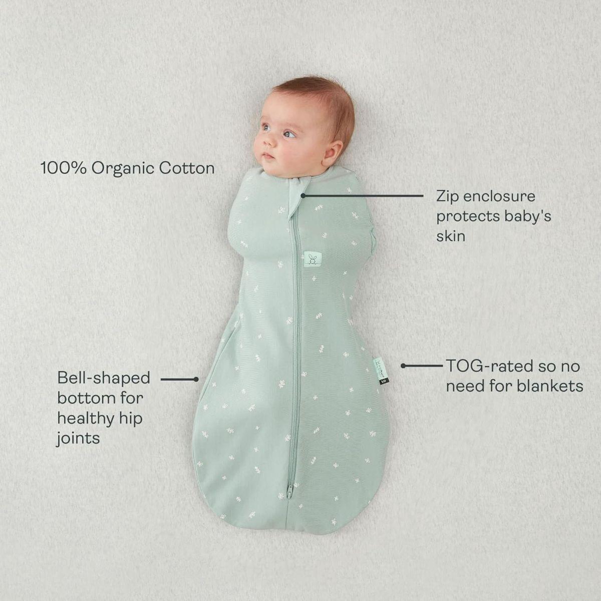 ergoPouch (エルゴポーチ) 1 tog ベビースリーピングサック 6~12か月 暖かく快適な夜用 コクーンおくるみサック ベビーは穏やかでリラックスした状態を保つ ベビースリーピングバッグ 体温を調節します (セージ)