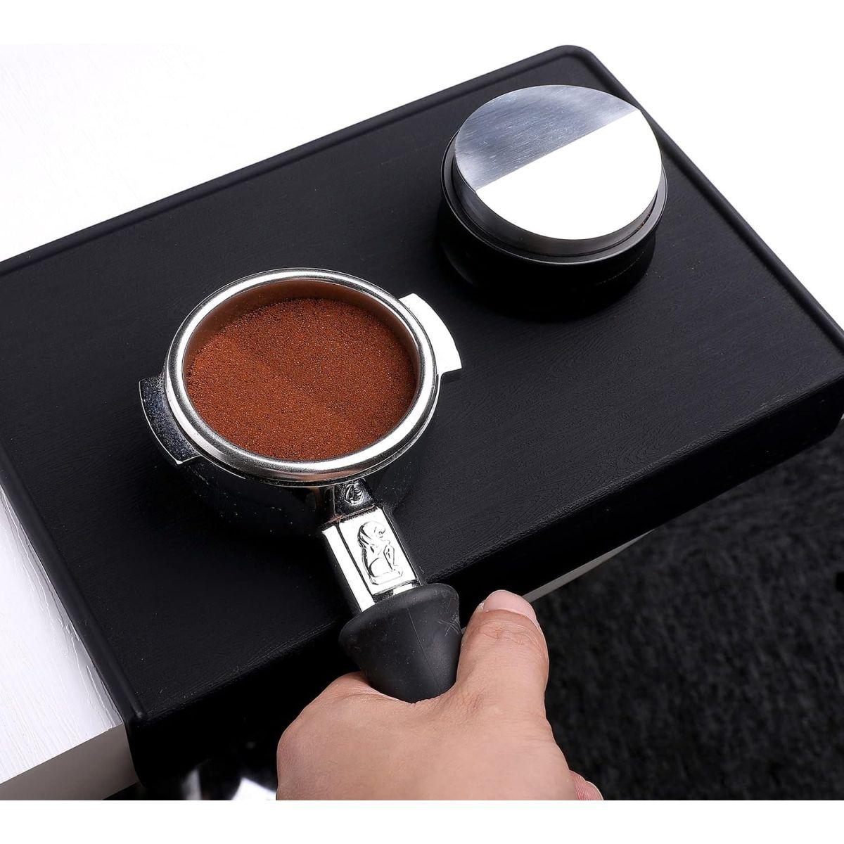 Normcore 58.5mm コーヒー分配ツール エスプレッソコーヒーレベラーツール 58mm Portafilter用 バリスタエスプレッソアクセサリー 深さ調節可能 ステンレススチールベース ディストリビュータースタンド