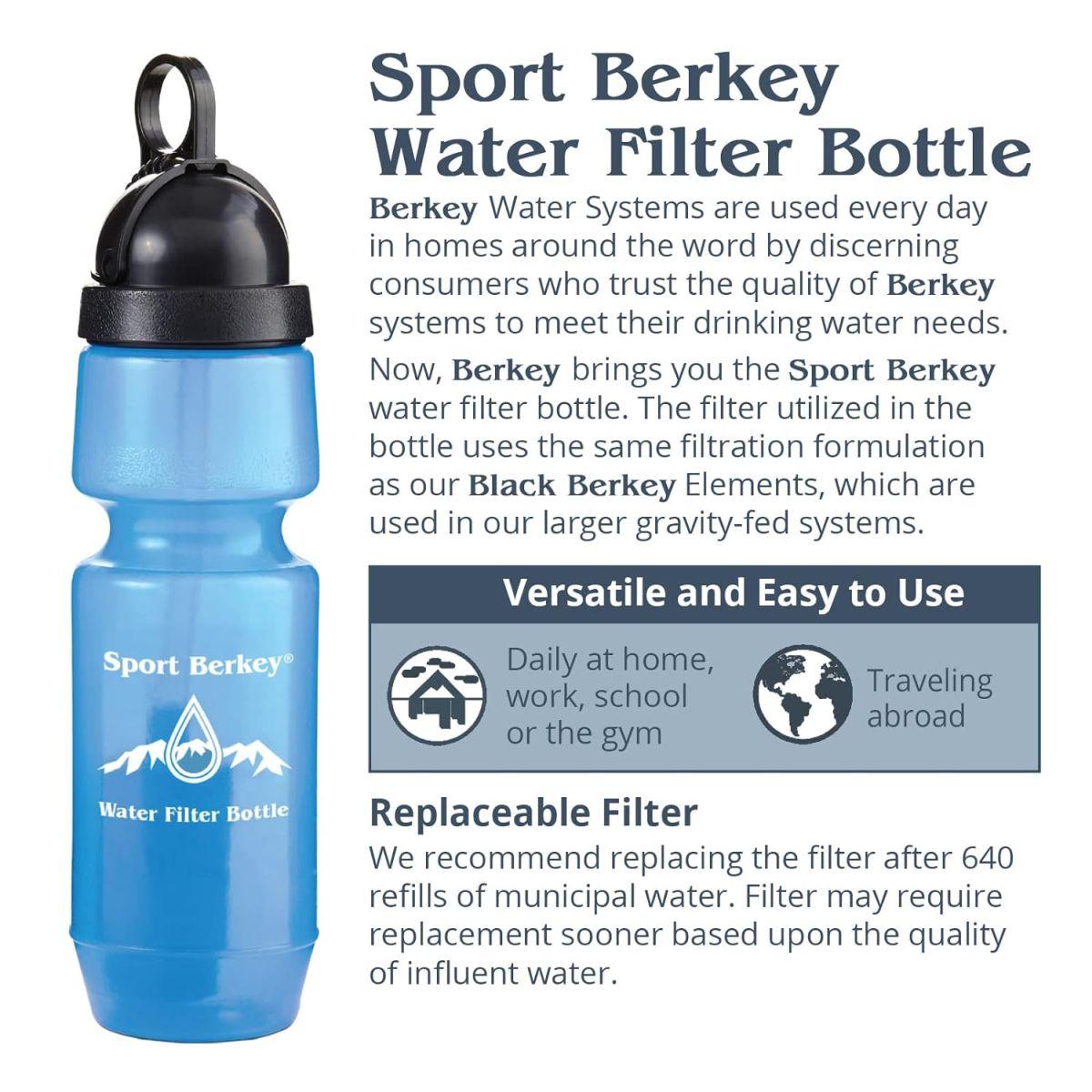 Sport Berkey ウォーターフィルターボトル 2個パック 日常使用に最適 運転 スポーツ 運動 旅行 自宅 仕事 学校 遊び