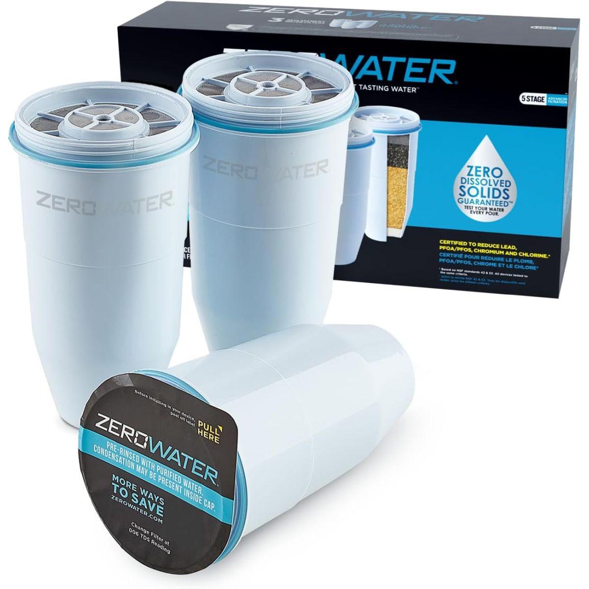 (3-Pack) - ZeroWater Replacement Filters 3-Pack BPA-Free Replacement Water Filters for ZeroWater Pitchers and