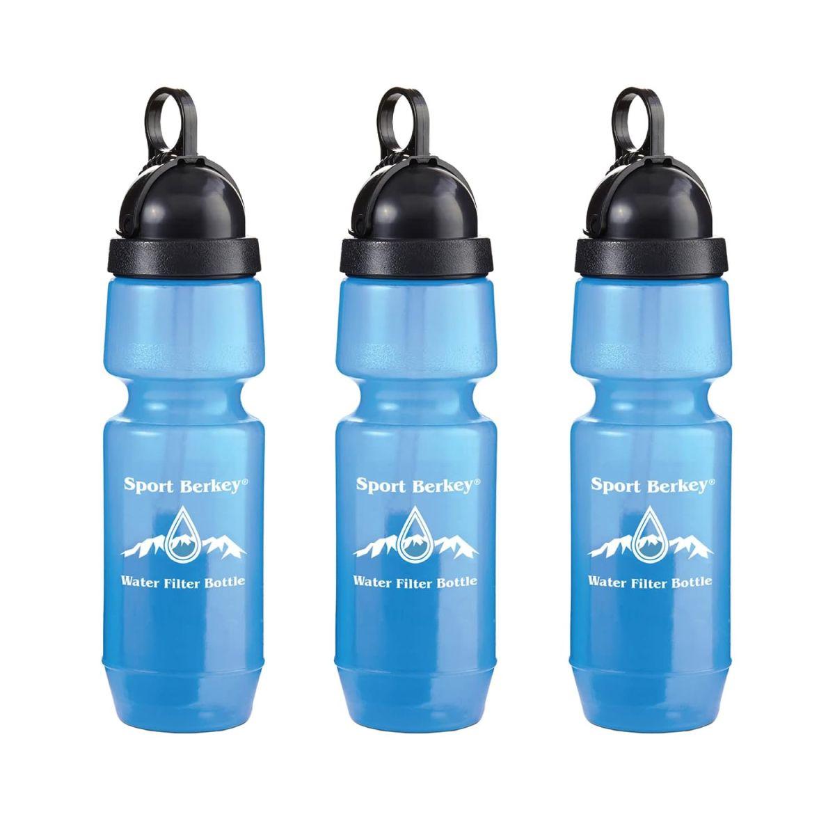 Sport Berkey ウォーターフィルターボトル 3個パック オフグリッド/緊急時/ハイキング/キャンプ/旅行/自宅/職場/学校での日常使用に最適
