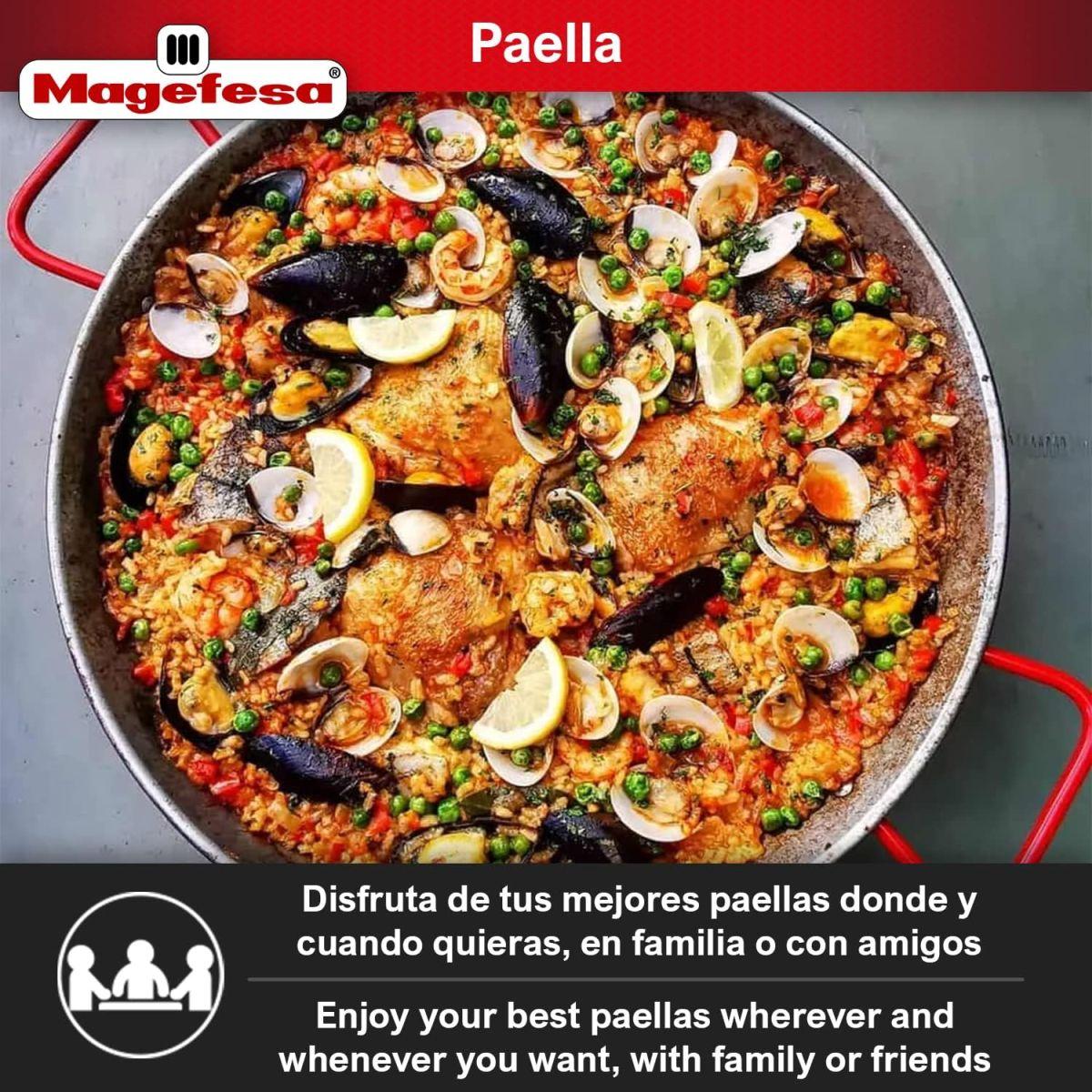 MageFesa Carbon Steel Paella Pan, 17 Inch by Magefesa