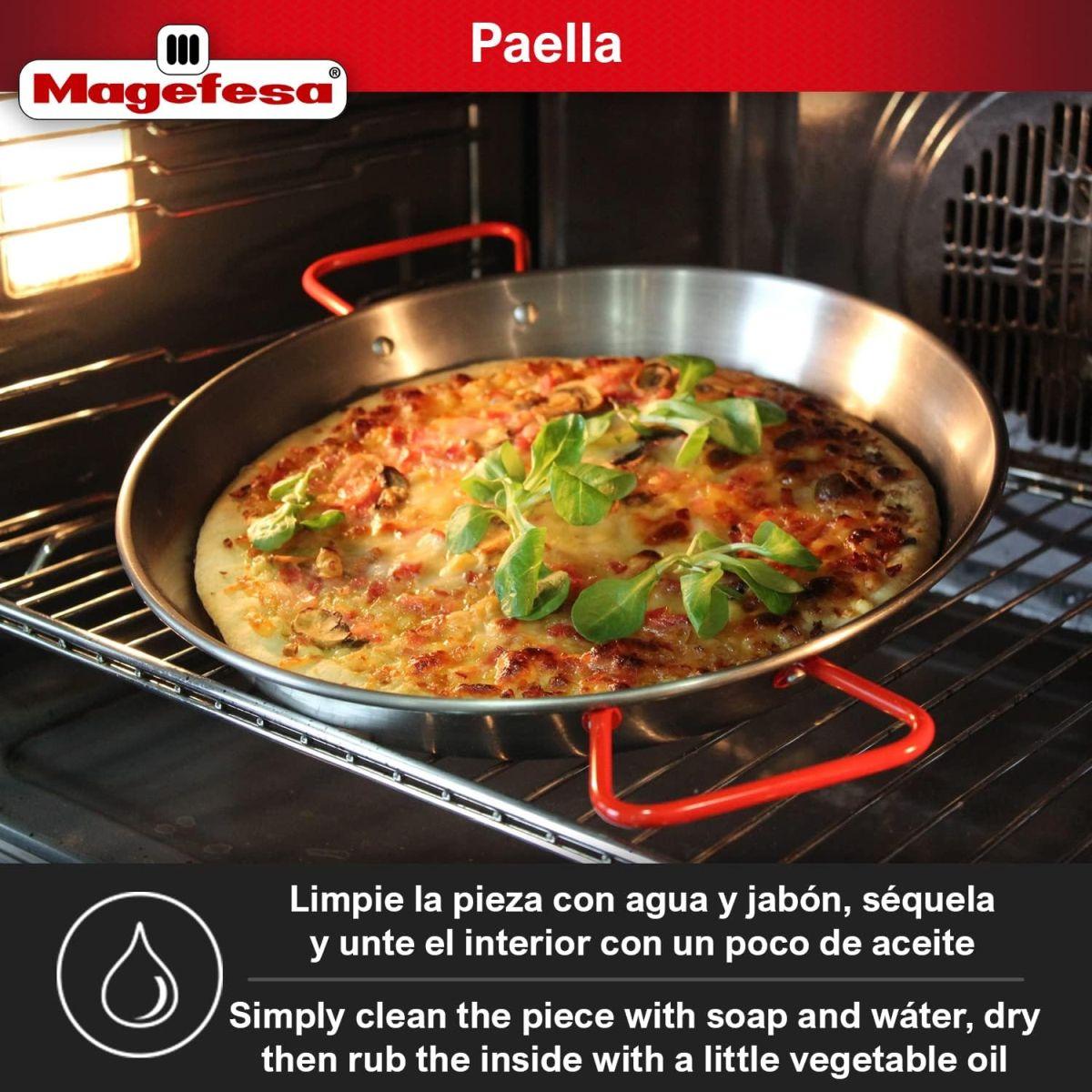 MageFesa Carbon Steel Paella Pan, 17 Inch by Magefesa