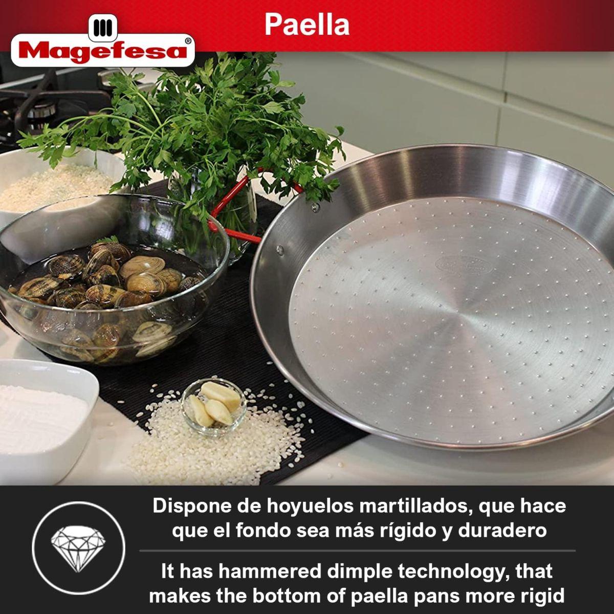 MageFesa Carbon Steel Paella Pan, 17 Inch by Magefesa