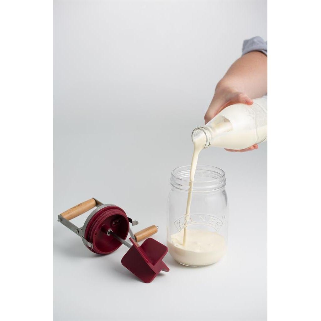 Kilner キルナー 小型手動バターチャナー バターメーカー 手作りバター 自家製 10分 簡単 ガラス製 瓶 保存容器 バター作り キッチン雑貨 道具 おしゃれ敬老の日 母の日 ギフト プレゼント 英国ブランド 並行輸入品 食育 自由研究 アウトドア キャンプ 並行輸入品