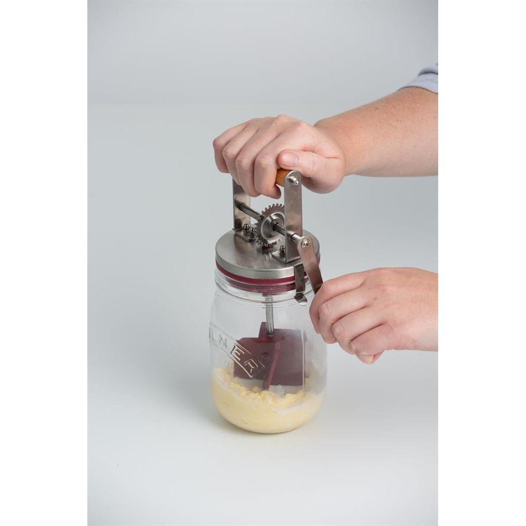 Kilner キルナー 小型手動バターチャナー バターメーカー 手作りバター 自家製 10分 簡単 ガラス製 瓶 保存容器 バター作り キッチン雑貨 道具 おしゃれ敬老の日 母の日 ギフト プレゼント 英国ブランド 並行輸入品 食育 自由研究 アウトドア キャンプ 並行輸入品