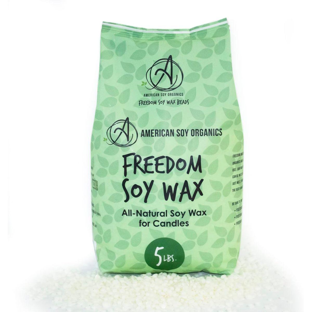 American Soy Organics(アメリカンソイオーガニックス) - Freedom(フリーダム) ソイ(大豆)ワックスビーズ キャンドル作り用 - 電子レンジで使えるソイワックスビーズ - プレミアムソイキャンドル作り用品