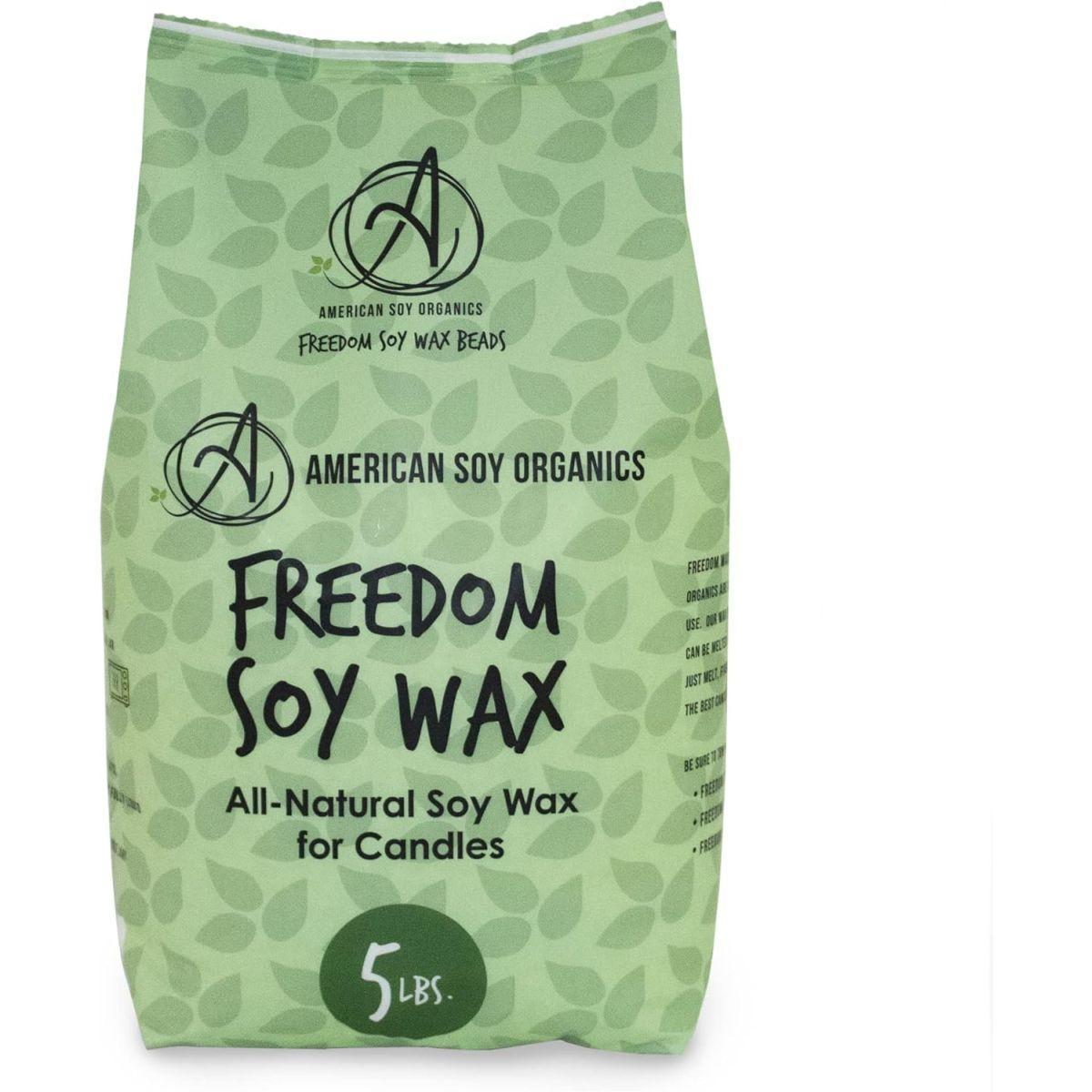 American Soy Organics(アメリカンソイオーガニックス) - Freedom(フリーダム) ソイ(大豆)ワックスビーズ キャンドル作り用 - 電子レンジで使えるソイワックスビーズ - プレミアムソイキャンドル作り用品