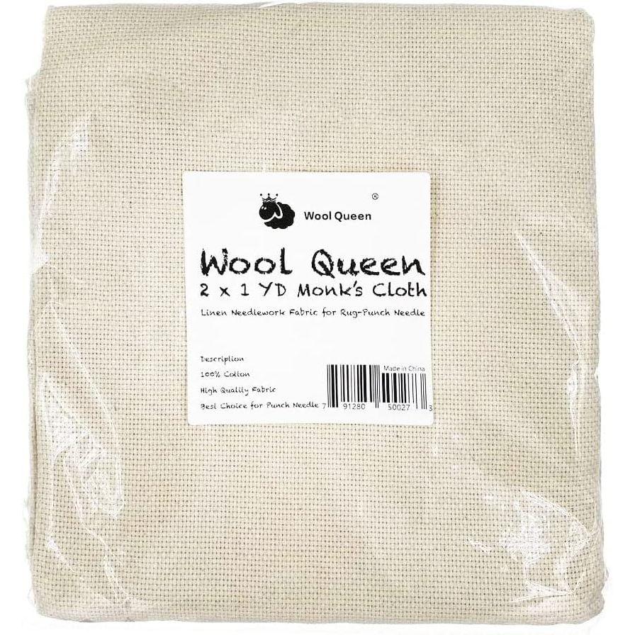 Wool Queen 長さ2ヤード 幅1ヤード モンクの布 リネンの縫製生地 ラグパンチ&ピンチニードル用