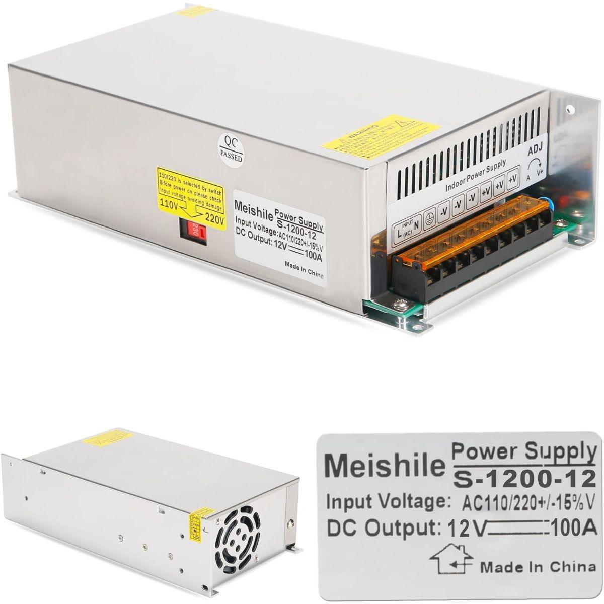 12V 100A 1200W DC スイッチング 電源アダプター PSU AC-DC 12ボルト 工業用変圧器 コンバーター 0-80/50アンペア LED