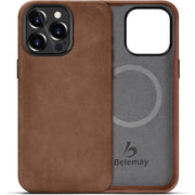 Belemay iPhone 15 Pro ケース レトロ ブラウン