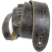 Perri’s Leathers Ltd. - ギターストラップ - 調節可能 - アコースティック/ベース/エレクトリックギター用 - カナダ製 (BM2-6697) - イタリア製レザー- ビンテージ ? ブラウン