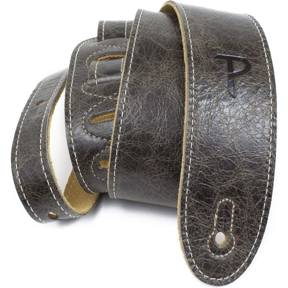 Perri’s Leathers Ltd. - ギターストラップ - 調節可能 - アコースティック/ベース/エレクトリックギター用 - カナダ製 (BM2-6697) - イタリア製レザー- ビンテージ ? ブラウン