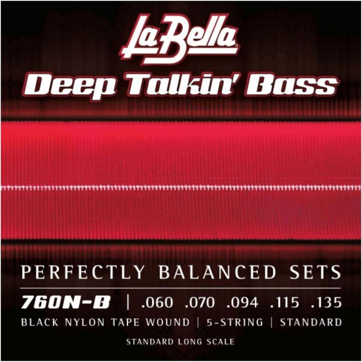 La Bella 760NB/Deep Talkin' Bass/060-135/5strings/Black Nylon Tape Wound