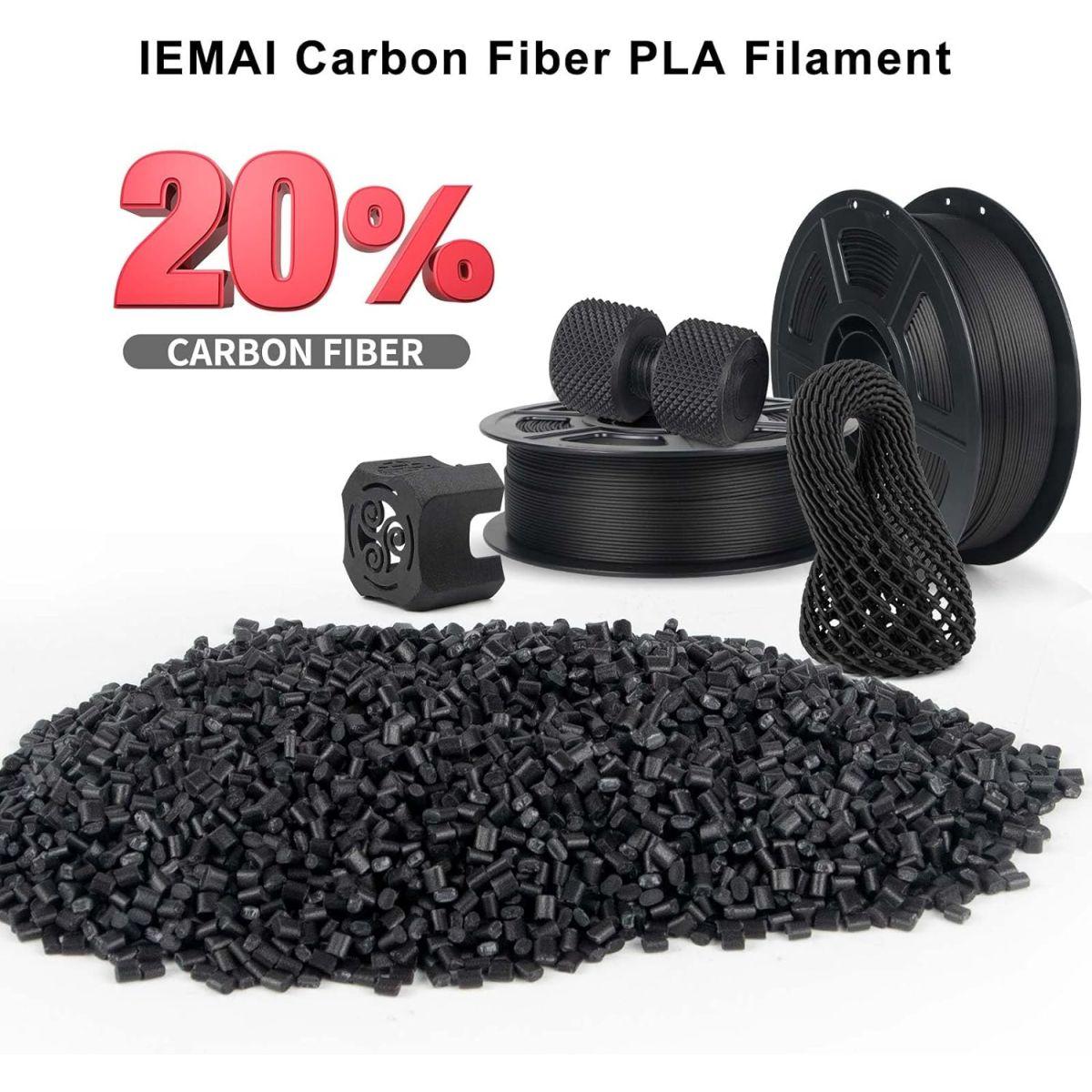 3D PLAカーボンファイバープリンターフィラメント 1.75mm +/- 0.02mm 寸法精度3Dプリンターフィラメント 1KG スプールフィラメント ほとんどの3Dプリンターに対応