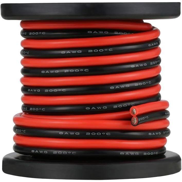 BNTECHGO 8ゲージパラレルのシリコーンワイヤー 8AWG 並行 シリコーン細線 超柔軟性 フレキシブル 分離できる
