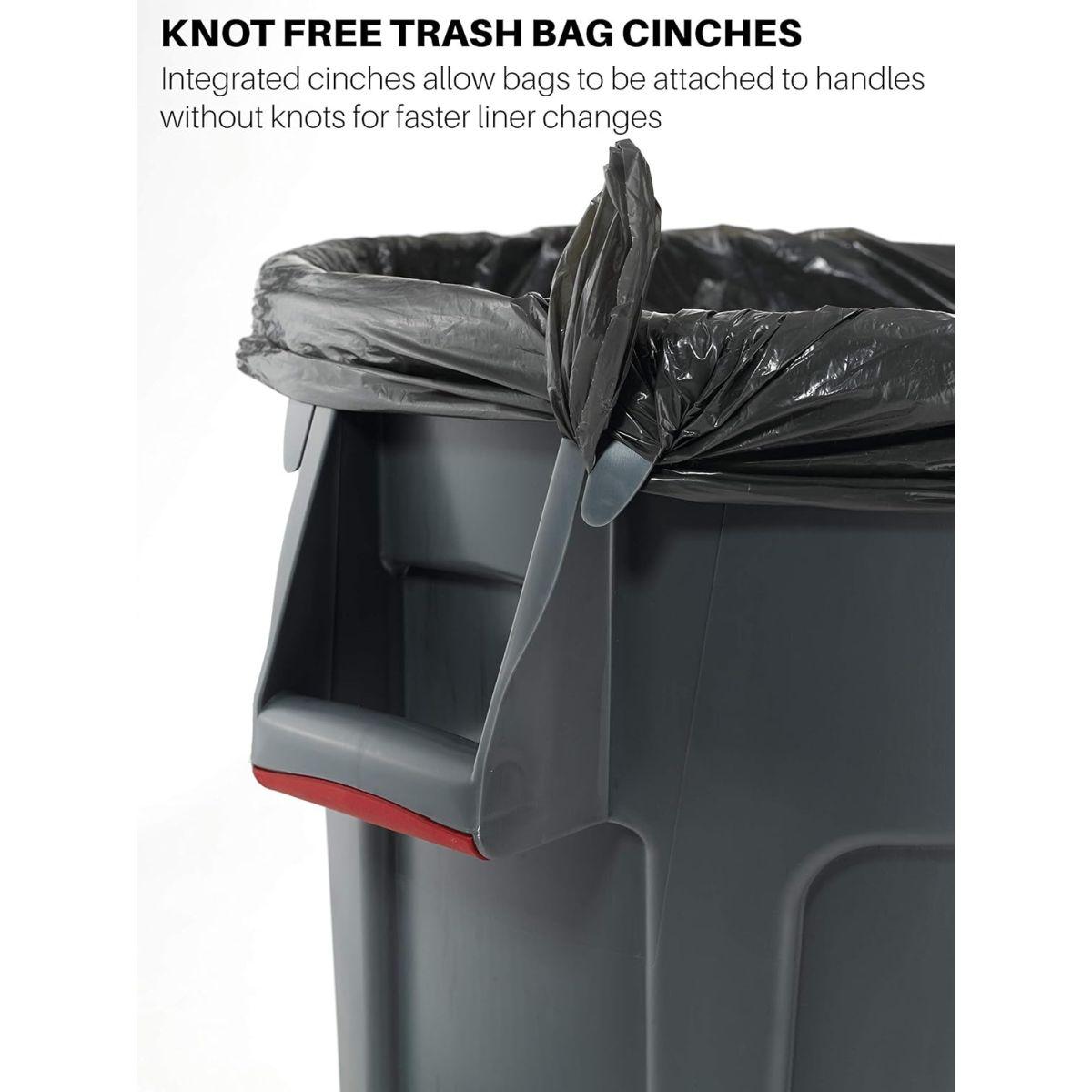 Rubbermaid Commercial Products BRUTE 頑丈な丸型ゴミ箱 55ガロン ホワイト ゴミ箱 家庭/ガレージ/モール/オフィス/スタジアム/バスルーム用 3個パック