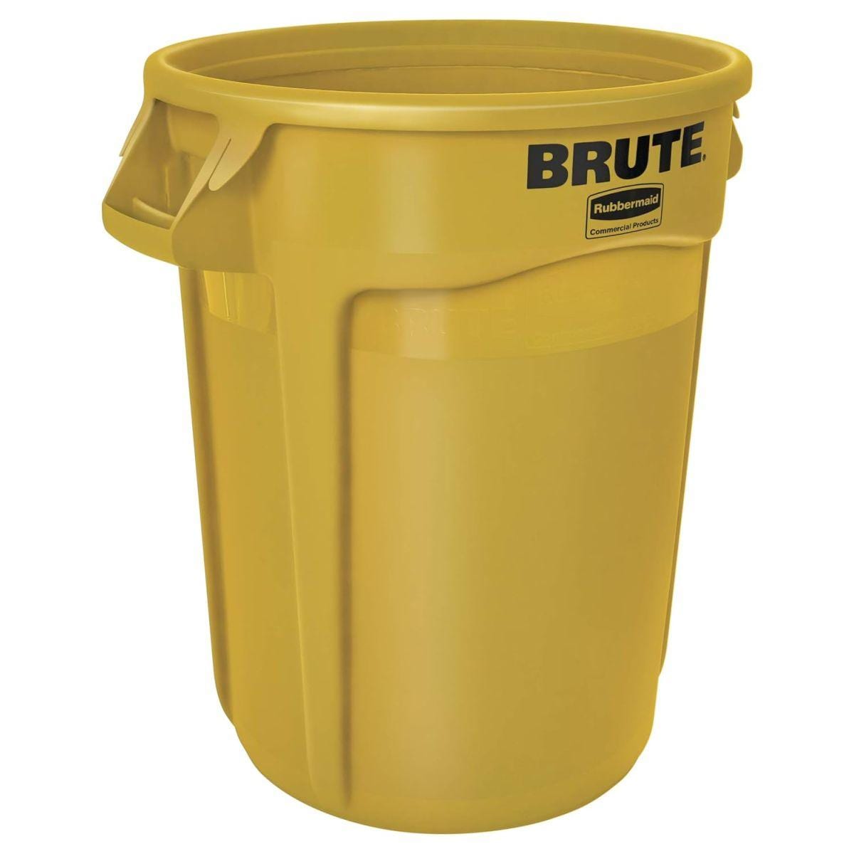 ラバーメイド(Rubbermaid) BRUTE 丸型コンテナ121.1 L (32ガロン)黄 フタ無し FG263200YEL