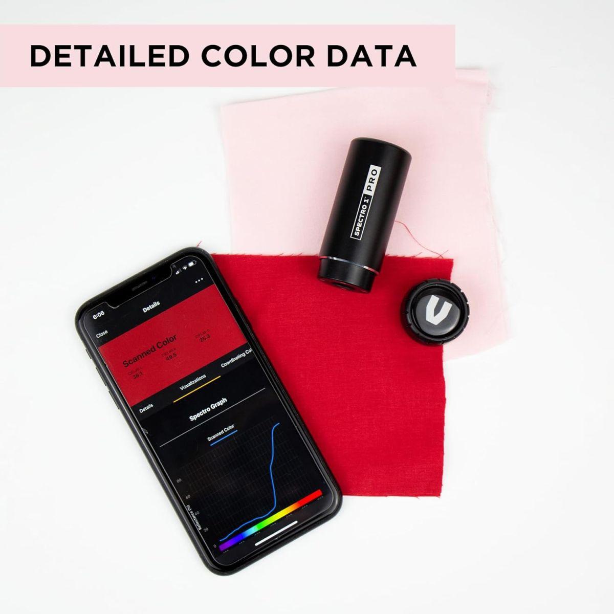 Spectro 1 Pro モバイル分光光度計 - ポータブルカラーマッチングツール 塗料、テキスタイル、プラスチックなど用 - スペキュラ付属 (SCI) - 表面仕上げが測定に影響を与えないトゥルーカラー分析