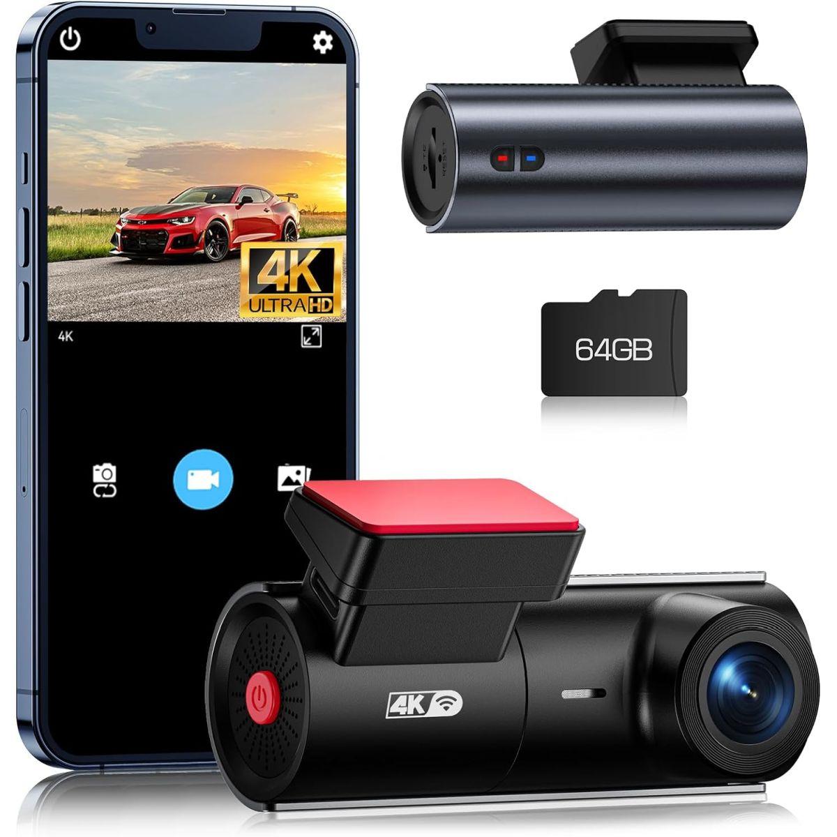 LAMTTO ドライブレコーダー 4K解像度 2.4G WI-FI搭載 800万画質 どらいぶれこーだー 小型 ドラレコ 車載カメラ