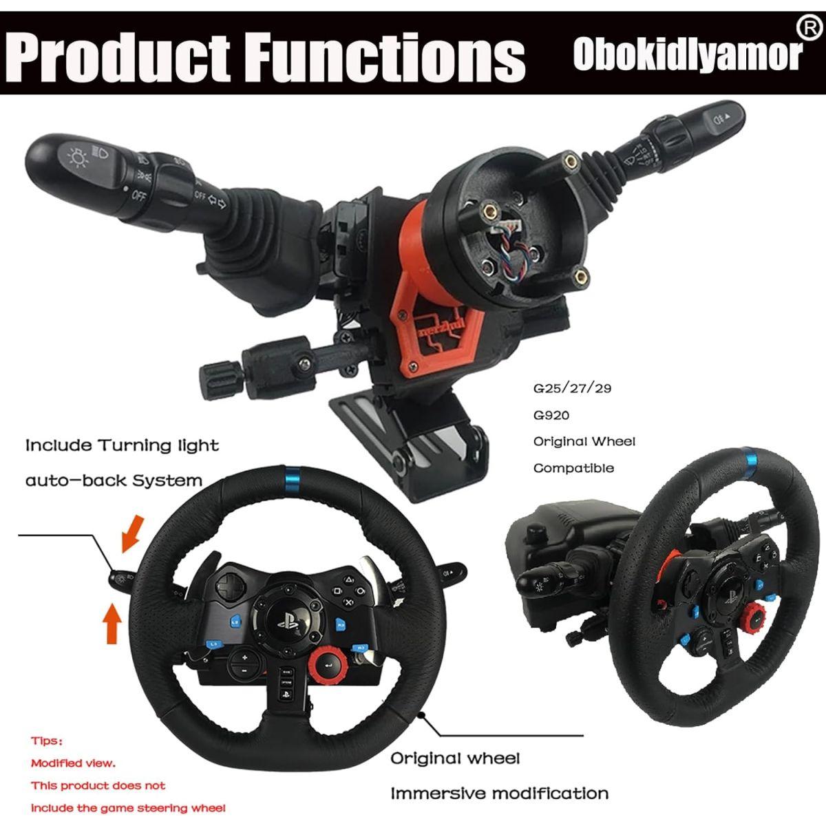 Obokidly アップグレードタイプ DIY レーシングシミュレーター ハンドル ウィンカー ワイパー レバースイッチ Logitech G27 G29