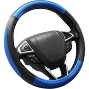 SEG?Direct?ハンドルカバー?自動車用ステアリングカバー マイクロファイバー革 Lサイズ 外径39.5-40.5cm ブラック/ブルー
