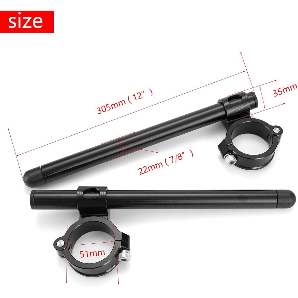 CNCアルミニウムΦ51mmクリップオンハンドルバー交換Kawasaki ZX6R2009-2012、Aprilia RSVR / RSV4、KTM RC390、Hyoson