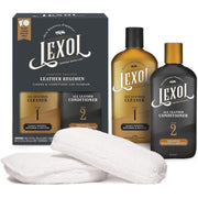 Lexol (レクソル) コンディショナークリーナーキット カーレザー 家具 靴 バッグ アクセサリーに使用 素早く簡単なステップレジメン 8オンスボトル 2つの塗布スポンジ付き