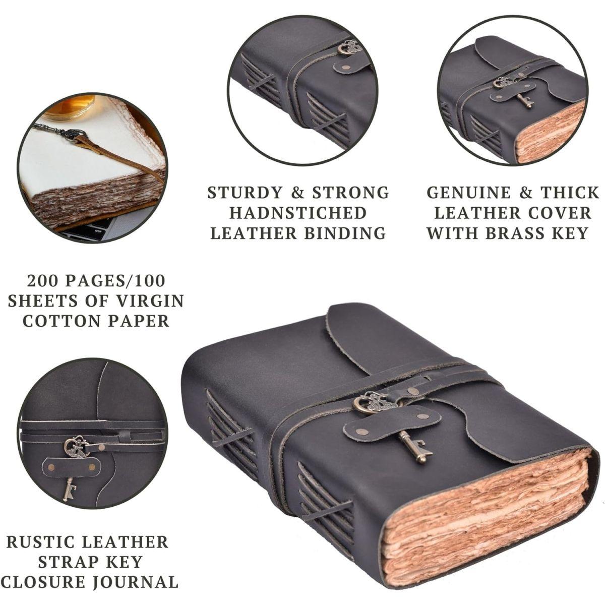 LEATHER VILLAGE ヴィンテージレザージャーナル - ヴィンテージレザー綴じジャーナル レディース メンズ ? ハンドメイド