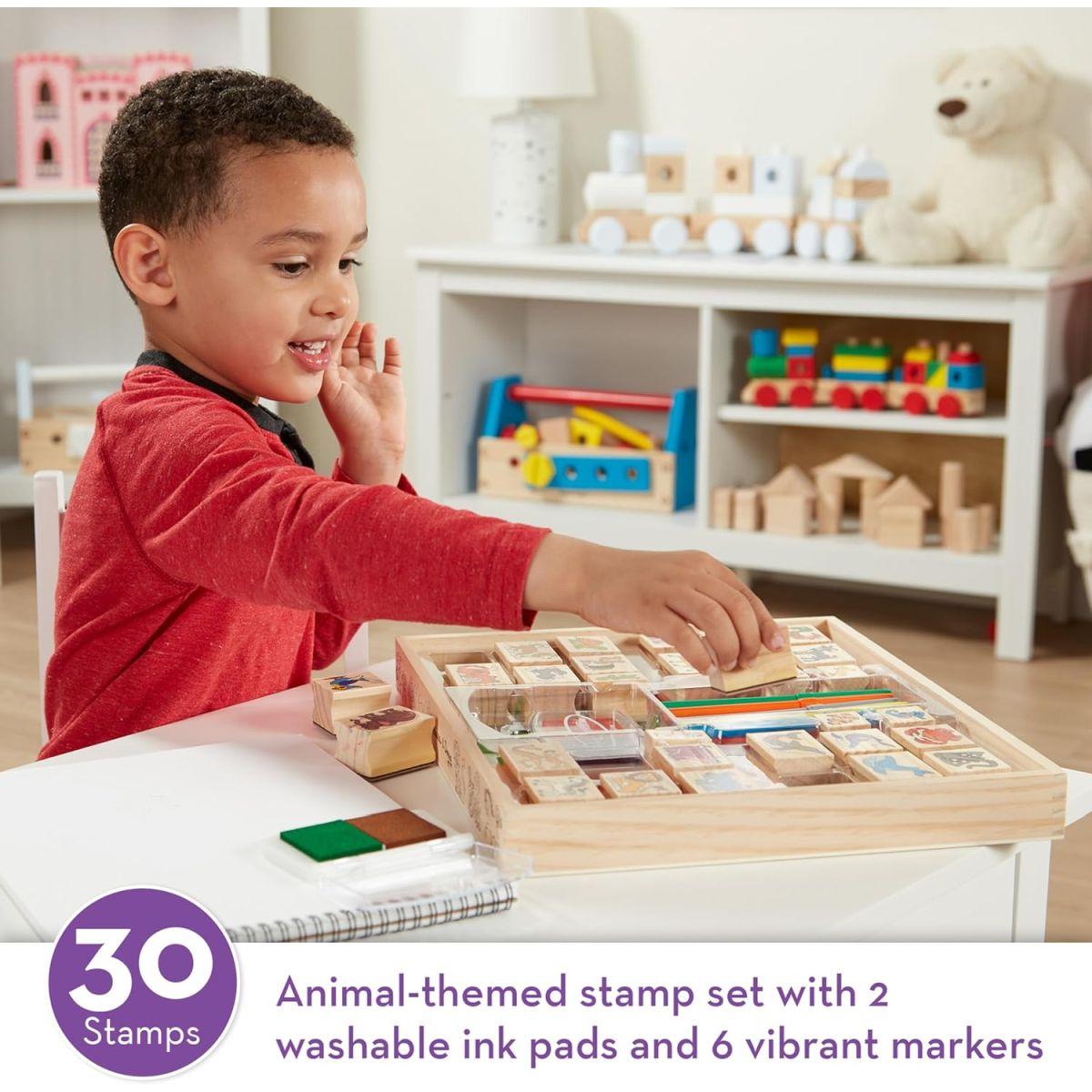メリッサ&ダグ (Melissa&Doug) 木製 スタンプセット アニマル デラックス 2394
