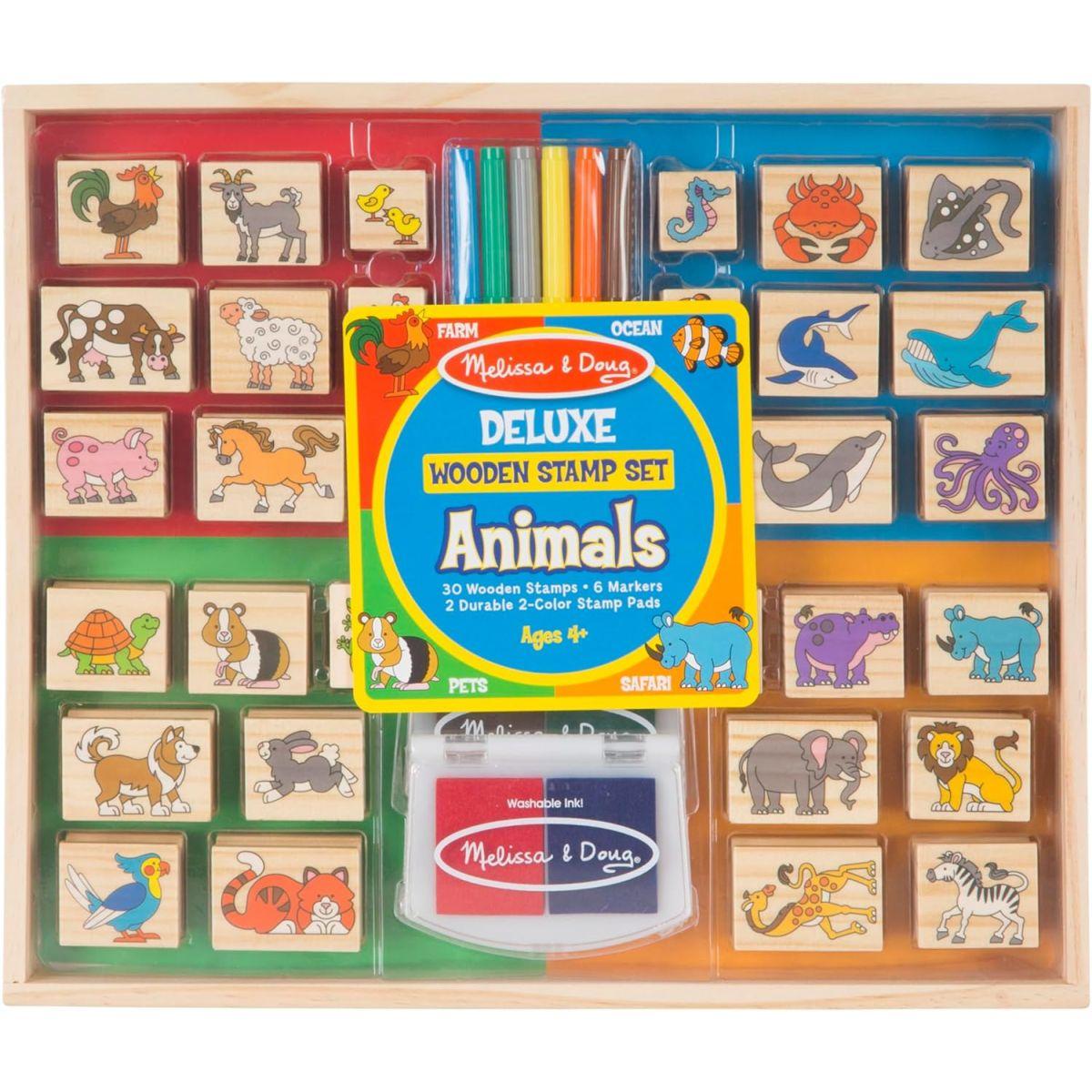 メリッサ&ダグ (Melissa&Doug) 木製 スタンプセット アニマル デラックス 2394