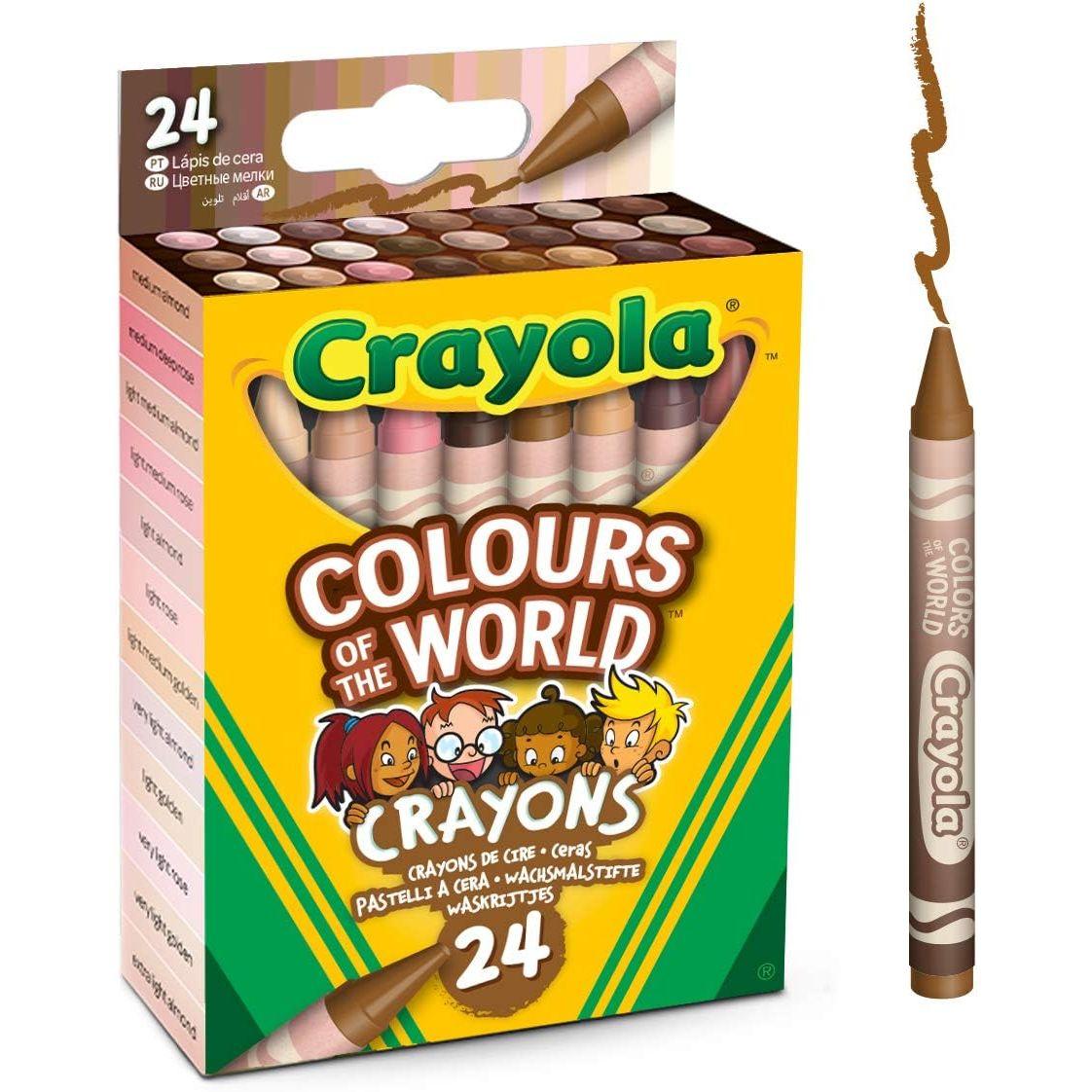 CRAYOLA (クレヨラ) 918992.048 World Skin Tone (ワールドスキントーン:世界の人種の肌の色) クレヨン 24本 塗り絵やお絵かき用 1パック