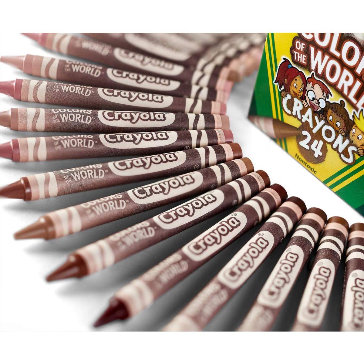 CRAYOLA (クレヨラ) 918992.048 World Skin Tone (ワールドスキントーン:世界の人種の肌の色) クレヨン 24本 塗り絵やお絵かき用 1パック