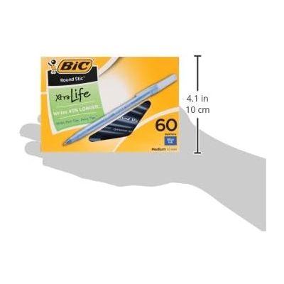 BIC ラウンドスティック エクストラライフボールペン 中字 (1.0mm) ブルー 60本入り (GSM609-ブルー) 1パック