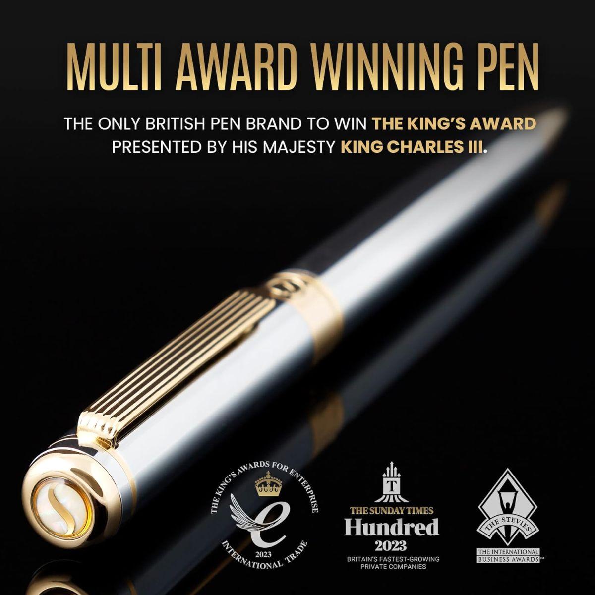 Scriveiner Silver Chrome Ballpoint Pen ボールペン 最高級 24金仕上げ シュミッ