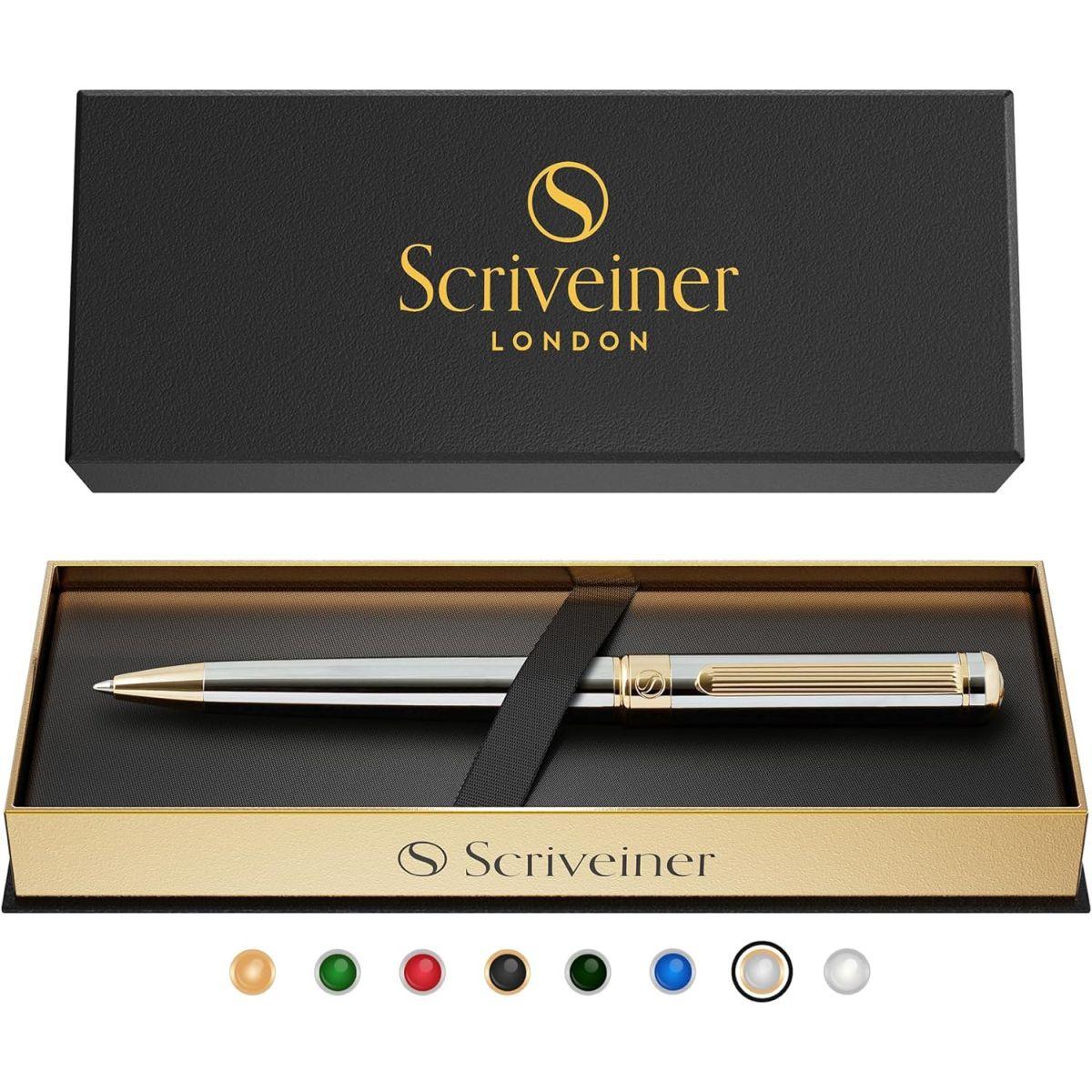 Scriveiner Silver Chrome Ballpoint Pen ボールペン 最高級 24金仕上げ シュミッ