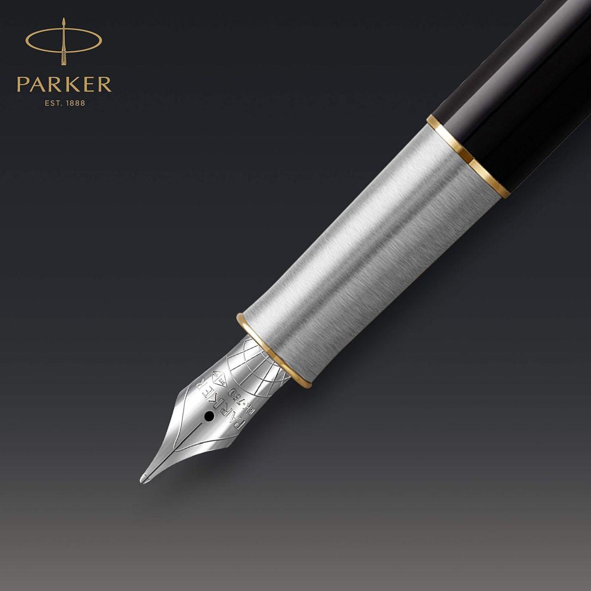 PARKER パーカー 万年筆 ソネット プレミアム メタル&ブラックGT 細字 18金ペン先 ギフトボックス入り 正規輸入品 2119784