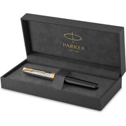 PARKER パーカー 万年筆 ソネット プレミアム メタル&ブラックGT 細字 18金ペン先 ギフトボックス入り 正規輸入品 2119784