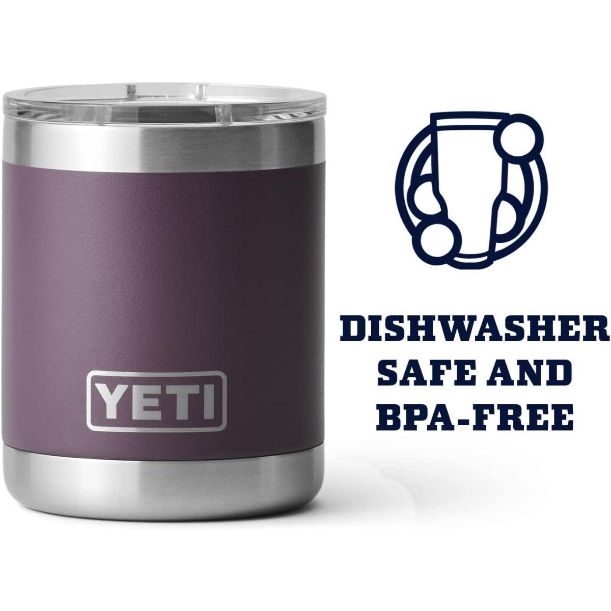 YETI (イエティ) ランブラー カップ 10オンス ローボール 真空断熱 ステンレス製 マグスライダー蓋付き ノルディックパープル