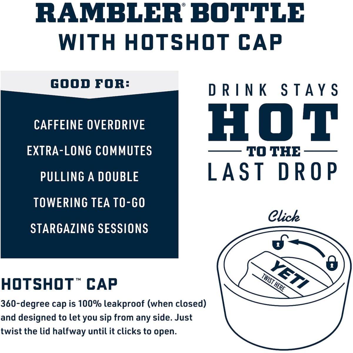 YETI (イエティ) Rambler 18オンスボトル ステンレススチール 真空断熱 ホットショットキャップ付き キャノピーグリーン